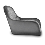 Барный стул со спинкой и подлокотниками на 4-х металлических ножках Douglas Rhombus Серый Велюр варинант исполнения - 2 | Loft Concept в Твери