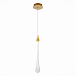 Подвесной светильник с плафоном в форме капли на золотистом каркасе Raindrop варинант исполнения - 1 | Loft Concept в Твери