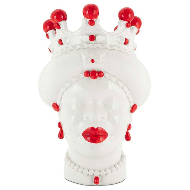 Ваза Vase Moro Lady Medium Décor Белый Красный Ваза Vase Moro Lady Medium Décor Белый Красный в Твери | Loft Concept