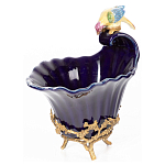 Чаша темно-синего цвета из фарфора с разноцветной птичкой Eden Garden porcelain and bronze варинант исполнения - 9 | Loft Concept в Твери