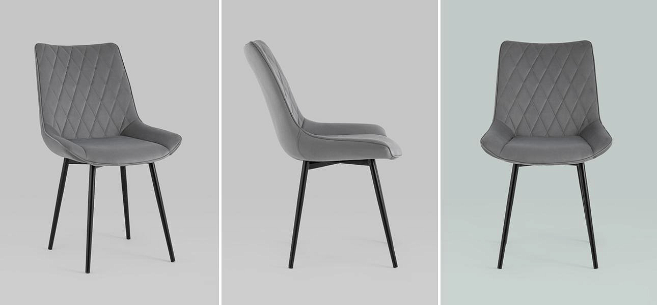 Стул Seoul S Chair Серый Велюр Стул Seoul S Chair Серый Велюр - Loft-Concept в Твери