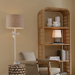 Торшер с белым каркасом и тканевыми абажуром Natural Stems варинант исполнения - 5 | Loft Concept в Твери