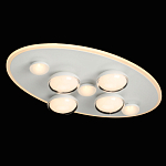 Потолочный светильник овальной формы белого цвета с 7-ю лампами Lunar Pebbles варинант исполнения - 3 | Loft Concept в Твери