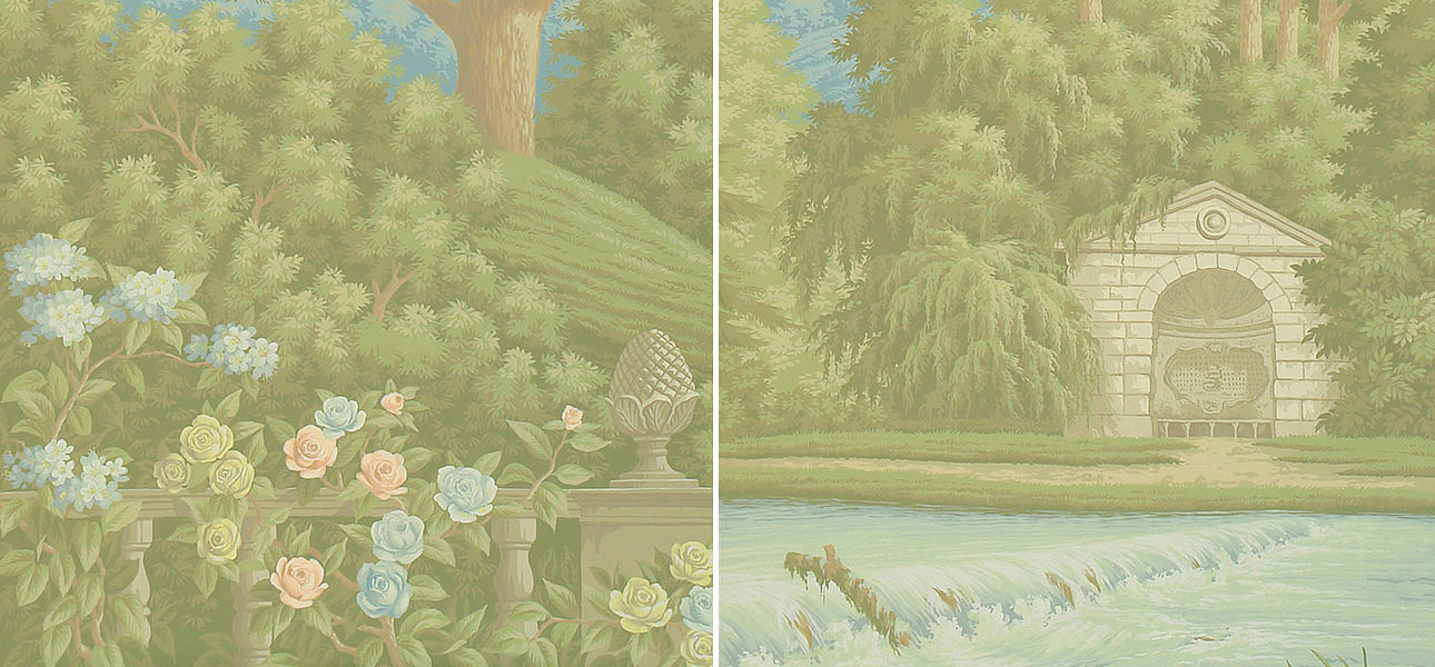 Обои ручная роспись English Landscape Pastel on scenic paper Обои ручная роспись English Landscape Pastel on scenic paper - Loft-Concept в Твери