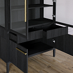 Витрина Primo со стеклянными фасадами и буфетом шпон Черный дуб варинант исполнения - 6 | Loft Concept в Твери