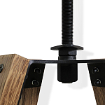 Барный стул со спинкой и металлической подставкой на 4-х деревянных ножках Бежевый Велюр Vendramin Chair варинант исполнения - 5 | Loft Concept в Твери