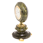 Часы настольные бронзовые из натуральных камней Мрамор и Змеевик Stone Clock варинант исполнения - 14 | Loft Concept в Твери