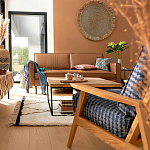 Кресло с каркасом из массива дуба Deniaud Oak Blue Print  Armchair варинант исполнения - 5 | Loft Concept в Твери