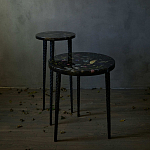 Круглый журнальный столик со столешницей из эпоксидной смолы Epoxy Resin Flowers Coffee Table варинант исполнения - 5 | Loft Concept в Твери