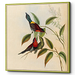 Постер на холсте с изображением птиц и цветов Blooming Birds Poster варинант исполнения - 5 | Loft Concept в Твери