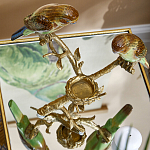 Подсвечник с двумя попугаями из фарфора на бронзовой ветке Eden Garden варинант исполнения - 5 | Loft Concept в Твери