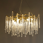 Люстра на подвесе с каркасом из металла и прозрачными подвесками из стекла Droplet Chandelier варинант исполнения - 1 | Loft Concept в Твери