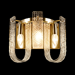 Бра с металлическим основанием золотого цвета и хрустальными подвесками Textured Glass варинант исполнения - 3 | Loft Concept в Твери