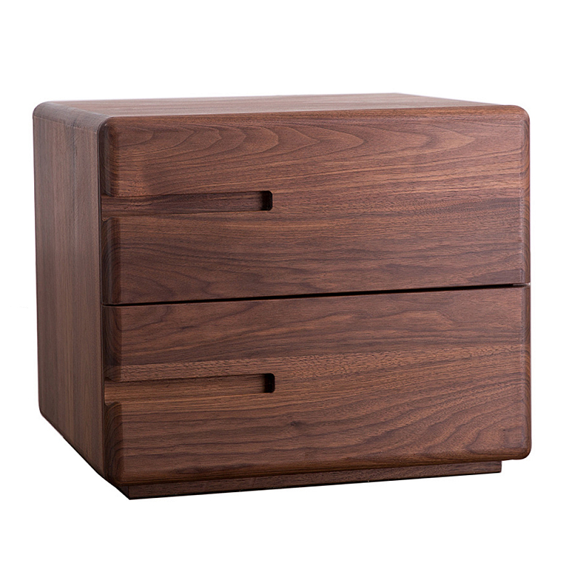 Прикроватный столик деревянный с 2-мя ящиками Moon Walnut Furniture Орех Прикроватный столик деревянный с 2-мя ящиками Moon Walnut Furniture Орех в Твери | Loft Concept