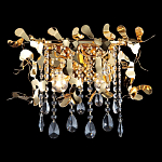 Бра с металлическими лепестками и хрустальными подвесками Leaf Cascade варинант исполнения - 1 | Loft Concept в Твери