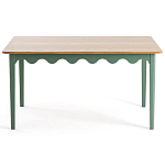 Деревянный обеденный стол Wavy Wooden Dining Table Green варинант исполнения - 2 | Loft Concept в Твери