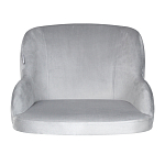 Барный стул со спинкой и подлокотниками на 4-х деревянных ножках Серый Велюр Ava Charm варинант исполнения - 2 | Loft Concept в Твери