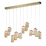 Подвесной светильник линейный с плафонами волнистой формы из фактурного стекла Big Wave варинант исполнения - 8 | Loft Concept в Твери