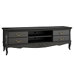 ТВ-тумба черная из массива бука с 4-мя ящиками и 2-мя полками Black Provence варинант исполнения - 1 | Loft Concept в Твери