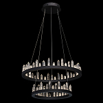 Люстра с двумя кольцами черного цвета с хрустальными элементами QUARTZ CRYSTAL варинант исполнения - 3 | Loft Concept в Твери