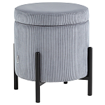 Серо-голубой пуф на черных ножках SANJAY варинант исполнения - 1 | Loft Concept в Твери