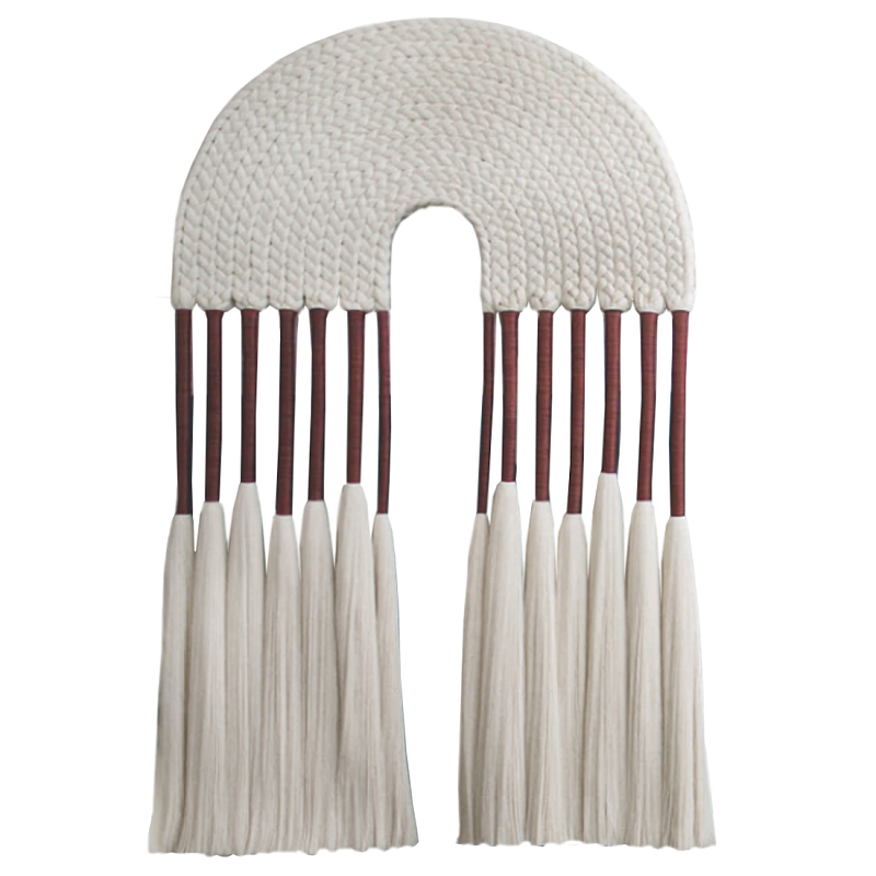 Настенное украшение из хлопковых нитей Volcan Wall Hanging Белый Вишневый в Твери | Loft Concept 