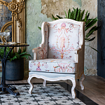 Кресло из массива бука серое с растительным орнаментом Raffael Floral Grey Armchair варинант исполнения - 9 | Loft Concept в Твери