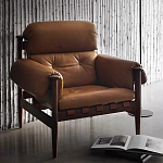 Кресло с деревянным каркасом и обивкой из натуральной кожи Medieval Furniture варинант исполнения - 1 | Loft Concept в Твери