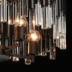 Люстра круглая из матового черного металла с подвесками из прозрачных стеклянных трубок Noir Tubes варинант исполнения - 6 | Loft Concept в Твери