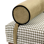 Банкетка Banquette PIED DE POULE с принтом гусиная лапка и бежевыми подлокотниками  варинант исполнения - 1 | Loft Concept в Твери