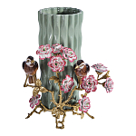 Ваза с птицами и цветами из фарфора с бронзовыми элементами Garden of Eden варинант исполнения - 1 | Loft Concept в Твери