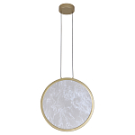 Светодиодный подвесной светильник круглой формы с металлической рамой золотого цвета Marble Glow 47 варинант исполнения - 2 | Loft Concept в Твери