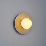 Бра круглое с плафоном из натурального камня на латунном основании Cryptocrystalline Stone варинант исполнения - 7 | Loft Concept в Твери