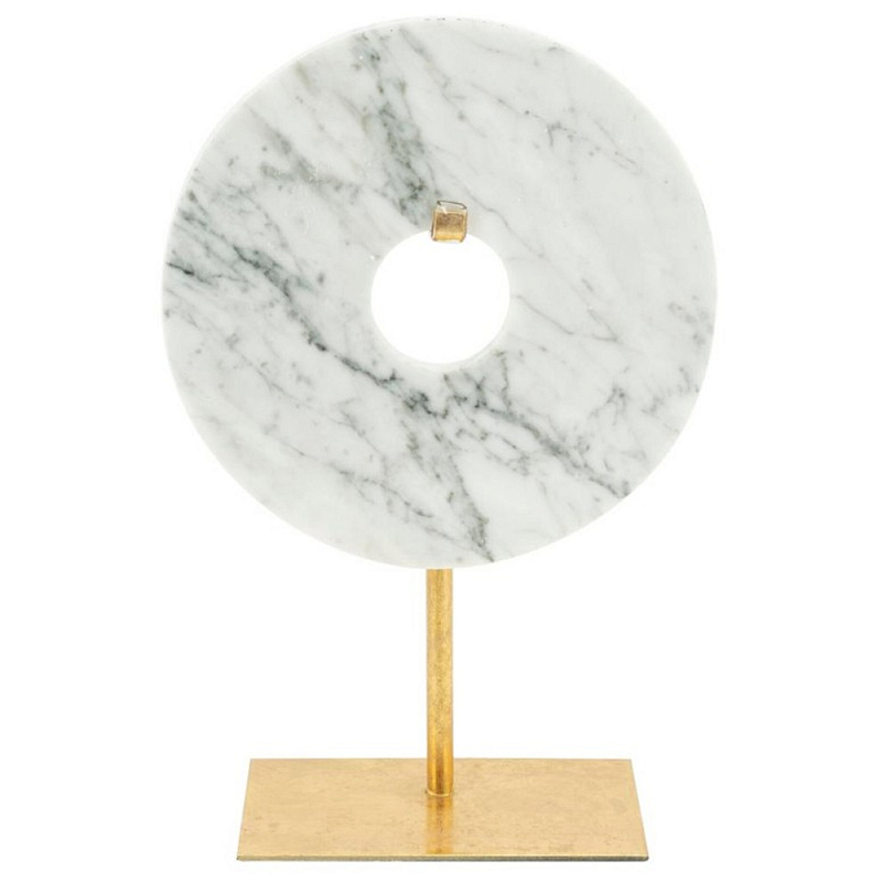 Статуэтка Disk Marble Белый Мрамор Bianco Золотой в Твери | Loft Concept 