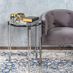 Приставной столик со стеклянной столешницей Deimos варинант исполнения - 6 | Loft Concept в Твери