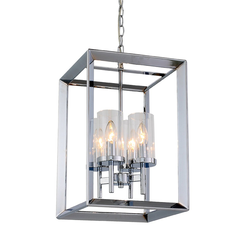 Подвесной светильник Rectangle Chrome Pendant Lamp 4 Хром Подвесной светильник Rectangle Chrome Pendant Lamp 4 Хром в Твери | Loft Concept