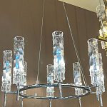 Люстра подвесная круглая с 8-ю цилиндрическими плафонами из стекла LIAISON варинант исполнения - 2 | Loft Concept в Твери