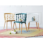 Пластиковый стул на ножках из массива бука Ferret Spiral White варинант исполнения - 9 | Loft Concept в Твери