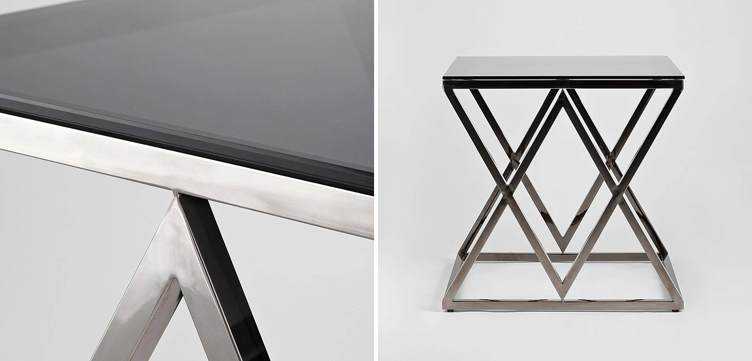 Стол приставной Geometry Rhombus Dark Chrome Стол приставной Geometry Rhombus Dark Chrome - Loft-Concept в Твери