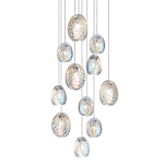 Люстра каскадная с 11-ю круглыми плафонами из рельефного стекла Disc Light варинант исполнения - 1 | Loft Concept в Твери