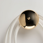 Бра с круглым золотистым основанием и белыми изогнутыми световыми линиями Luke Lampco Tracer Lamp варинант исполнения - 5 | Loft Concept в Твери