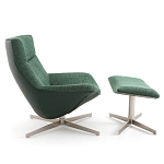 Кресло вращающееся с подставкой для ног зеленое Verdante варинант исполнения - 3 | Loft Concept в Твери