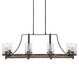 Люстра подвесная с восемью прозрачными стеклянными цилиндрическими плафонами в стиле лофт Feiss