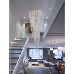 Люстра многоярусная с каркасом из металла и прозрачными подвесками FAIRYTREE Light варинант исполнения - 4 | Loft Concept в Твери