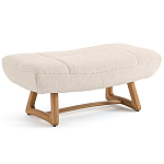 Оттоманка с обивкой букле Lino White Boucle Ottoman варинант исполнения - 1 | Loft Concept в Твери