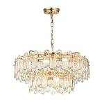 Люстра подвесная двухъярусная с хрустальными овальными подвесками Harmonica варинант исполнения - 2 | Loft Concept в Твери