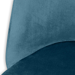 Барный стул со спинкой и металлической подставкой на 4-х деревянных ножках Синий Велюр Vendramin Chair варинант исполнения - 3 | Loft Concept в Твери