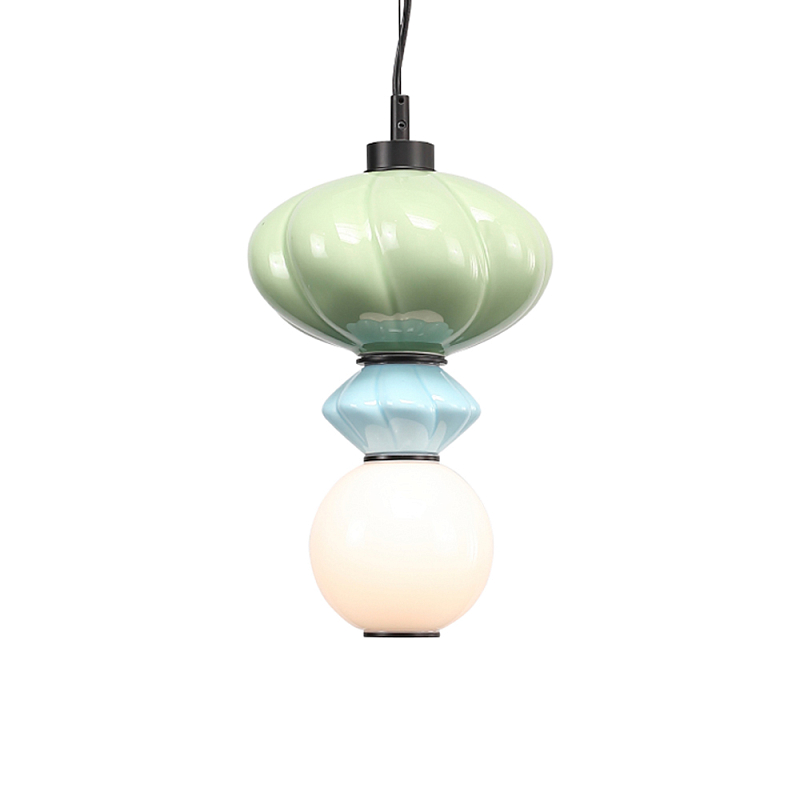 Подвесной светильник фигурный с керамическими элементами Fragrant Light Зеленый Голубой в Твери | Loft Concept 