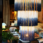 Люстра круглая трехъярусная из бахромы Indigo Gradient Braided Fringe варинант исполнения - 1 | Loft Concept в Твери