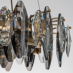 Люстра подвесная круглая с овальными подвесками из стекла дымчатого цвета Harlow Crystal Round варинант исполнения - 4 | Loft Concept в Твери